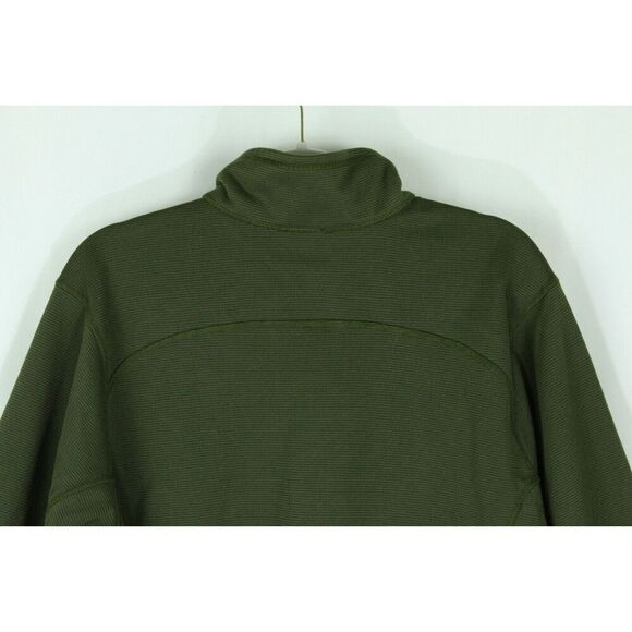 North Face Shirt Large Mens Half Zip Pullover Fleece Thermal Pocket Green - Picture 4 of 6